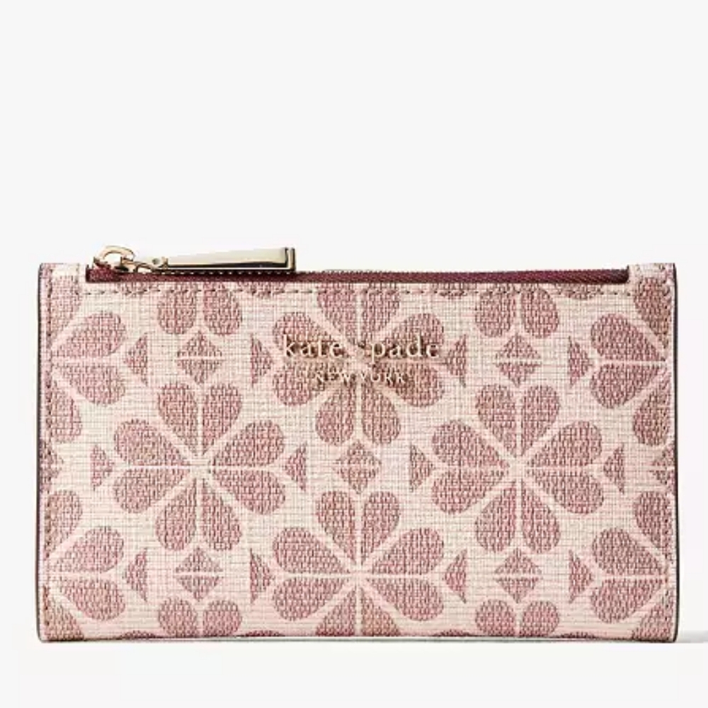 Kate Spade Flower Coated Canvas Small Slim Bifold Wallet